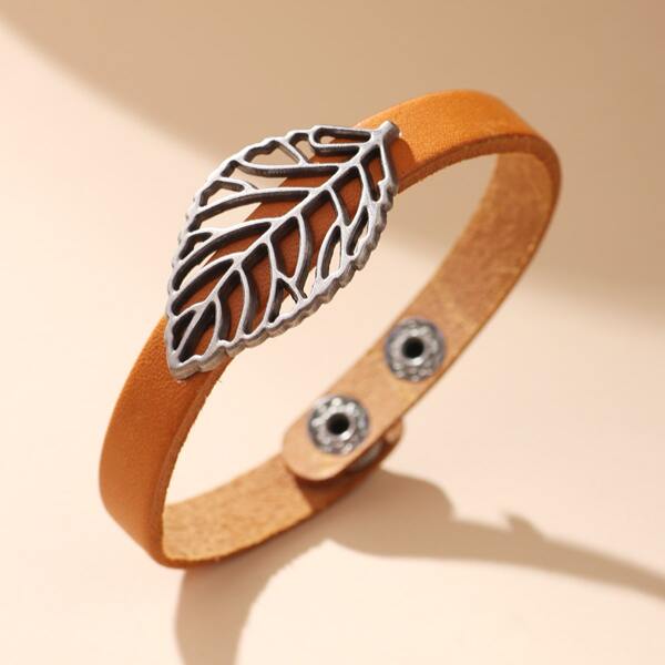 

Leaf Decor Bracelet, Brown
