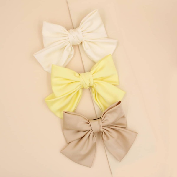 

3pcs Bow Hair Clip, Multicolor