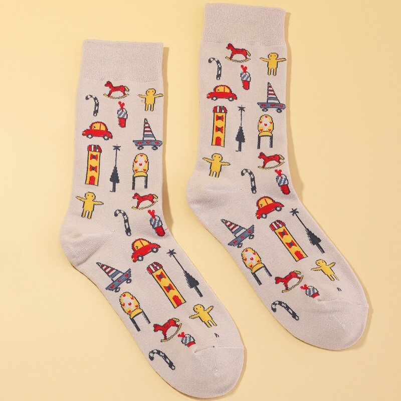 

Guys Cartoon Graphic Socks, Multicolor
