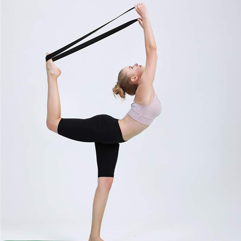 

1pc Auxiliary Yoga No Stretch Strap Belt, Black