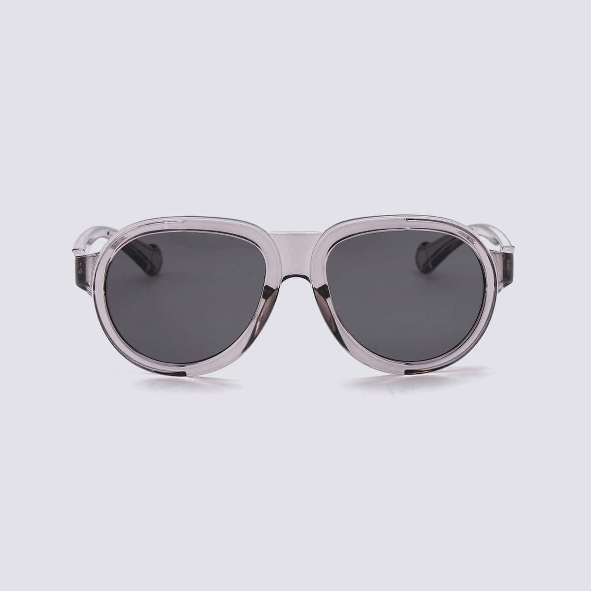 

Guys Clear Round Frame Sunglasses, Grey