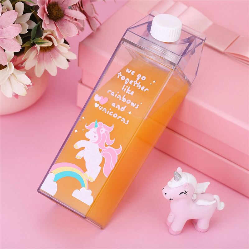 

Unicorn Print Clear Water Bottle