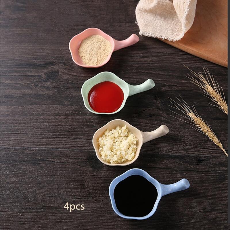 

4pcs Plastic Solid Seasoning Dish, Multicolor