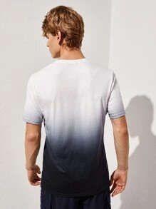 Manfinity Camiseta de ombré con bordado de flamenco - Blanco y Negro - Ver 2