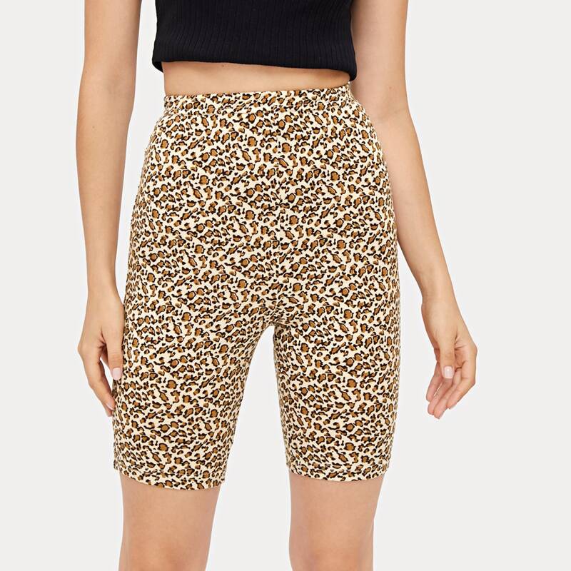 

Leopard Print Biker Shorts, Multicolor