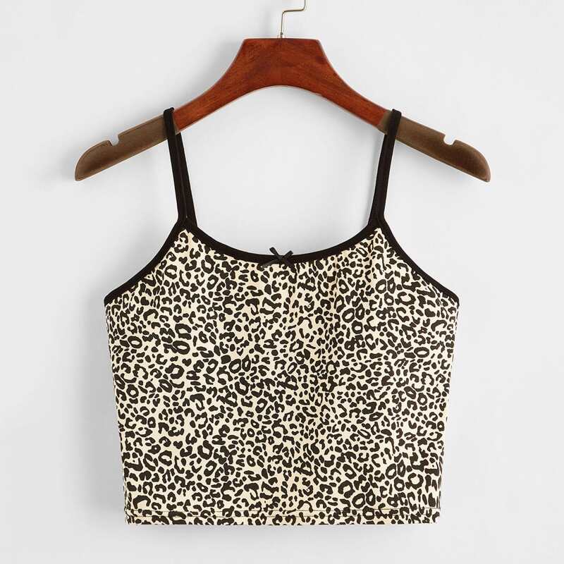 

Leopard Print Ringer Cami, Multicolor