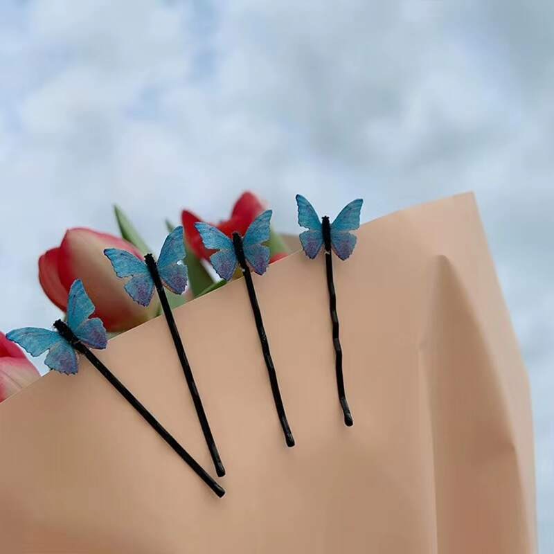 

4pcs Butterfly Hair Clip, Blue