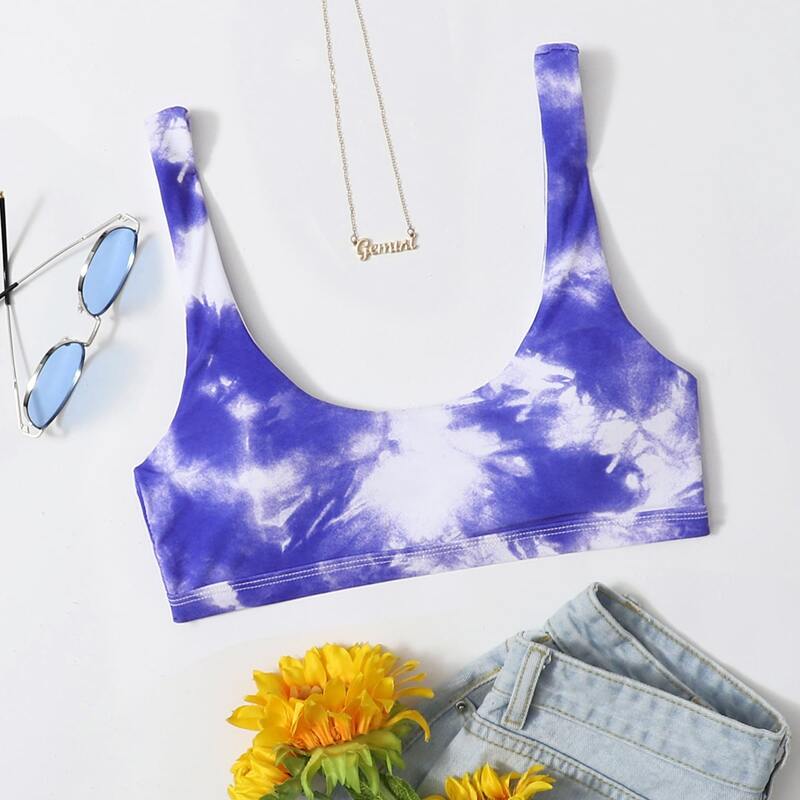 

Tie Dye Bikini Top, Violet purple