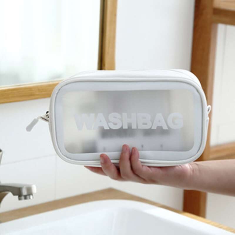 

Letter Graphic Travel Storage Bag, White