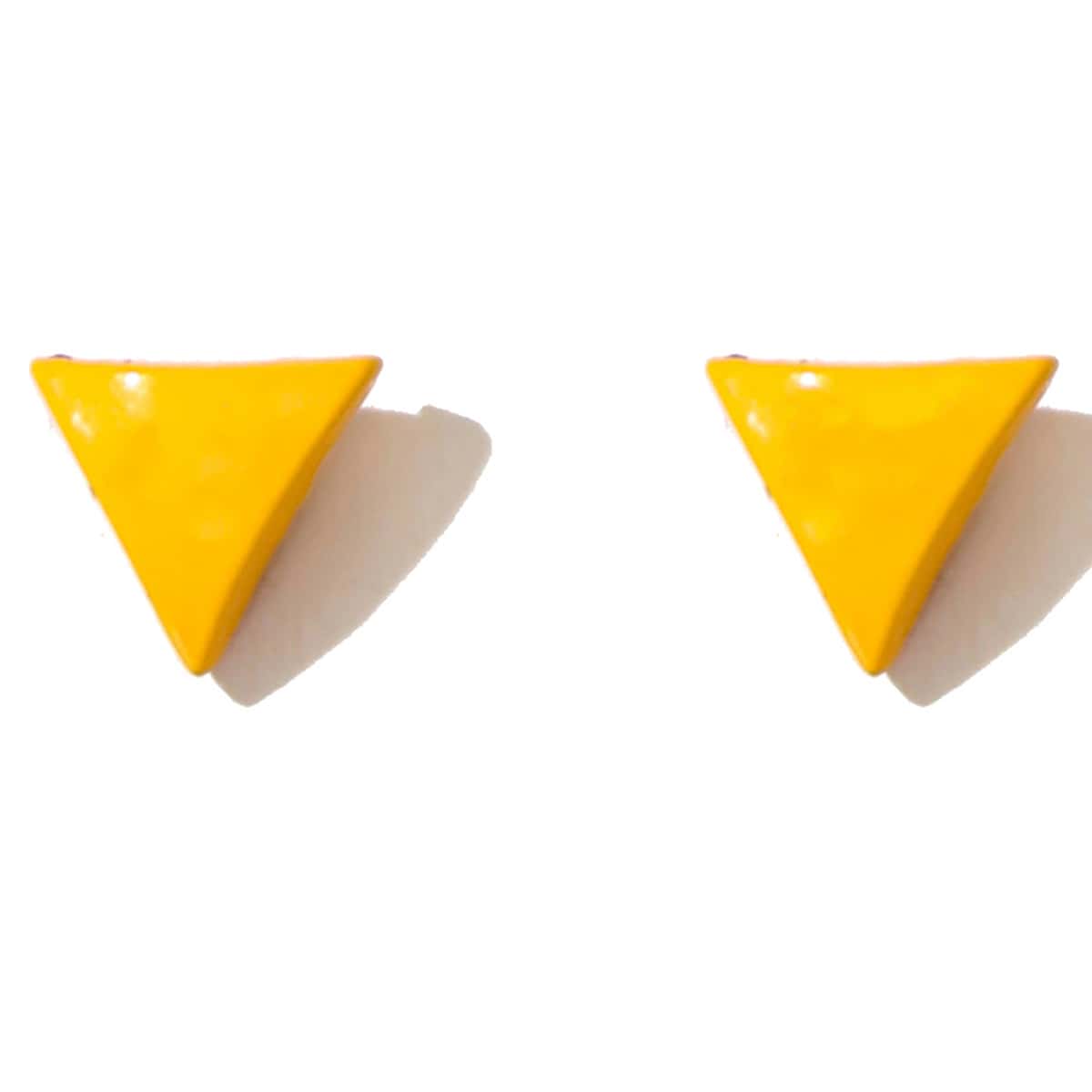 

Triangle Stud Earrings, Yellow