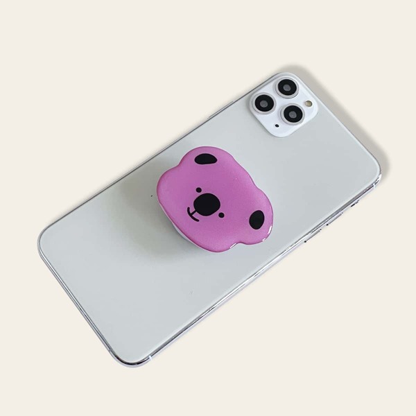 

1pc Cartoon Collapsible Phone Finger Holder, Purple