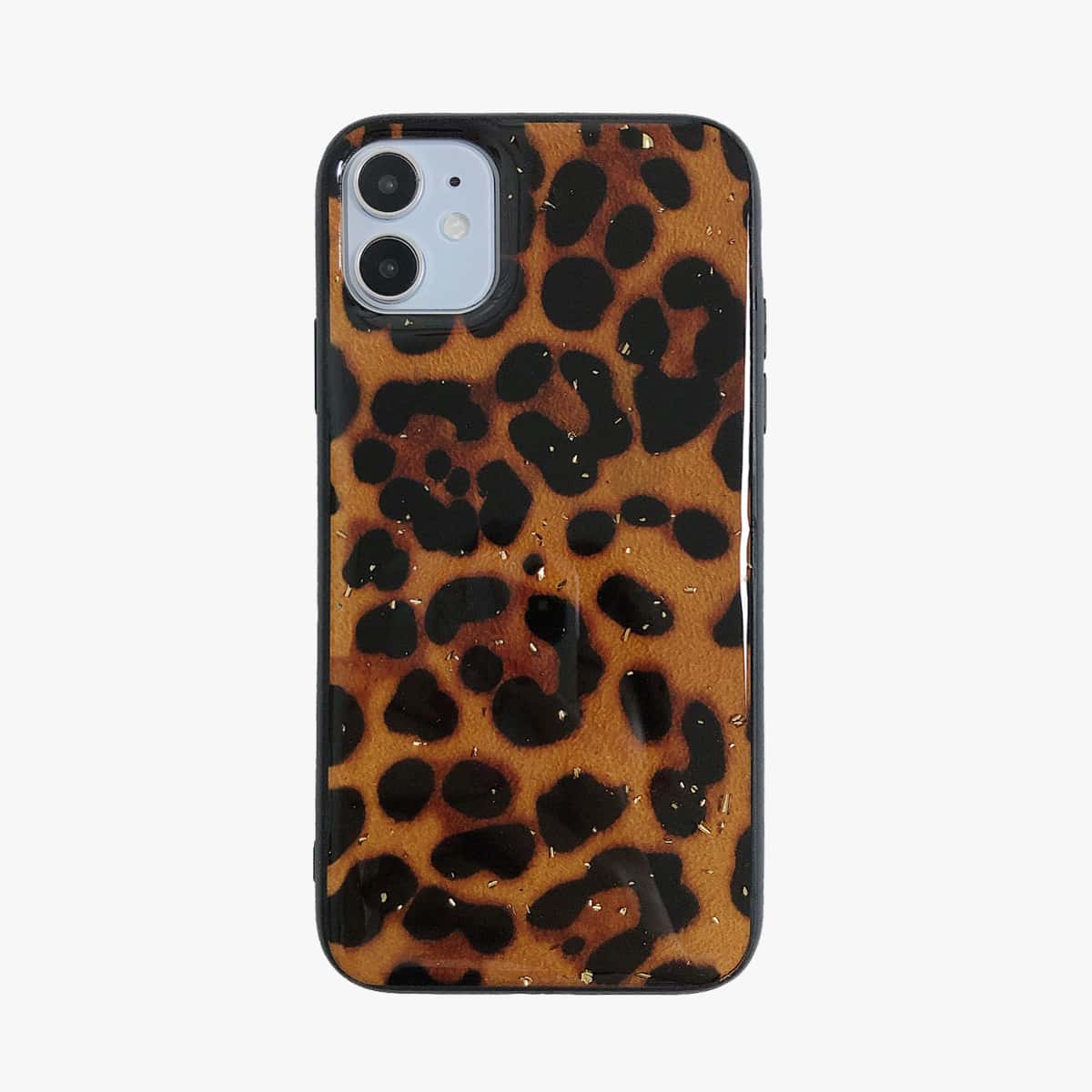 

1pc Glitter Leopard iPhone Case, Multicolor