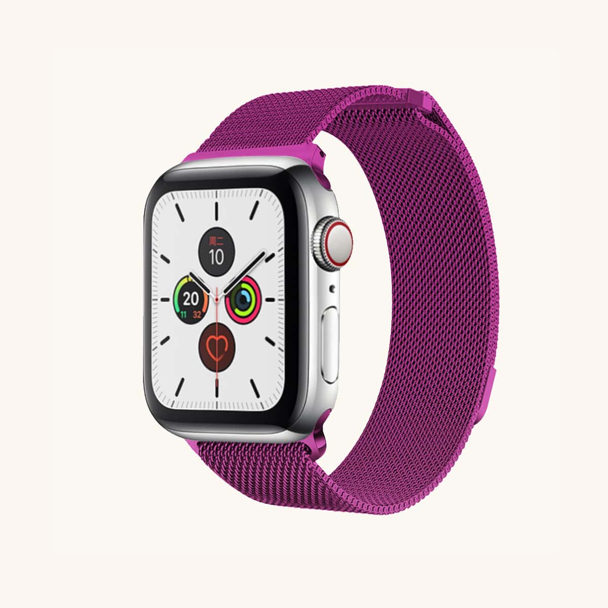 

1pc Solid Stainless Steel iWatch Band, Hot pink