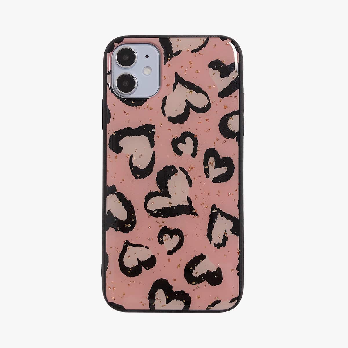 

1pc Glitter Heart iPhone Case, Multicolor