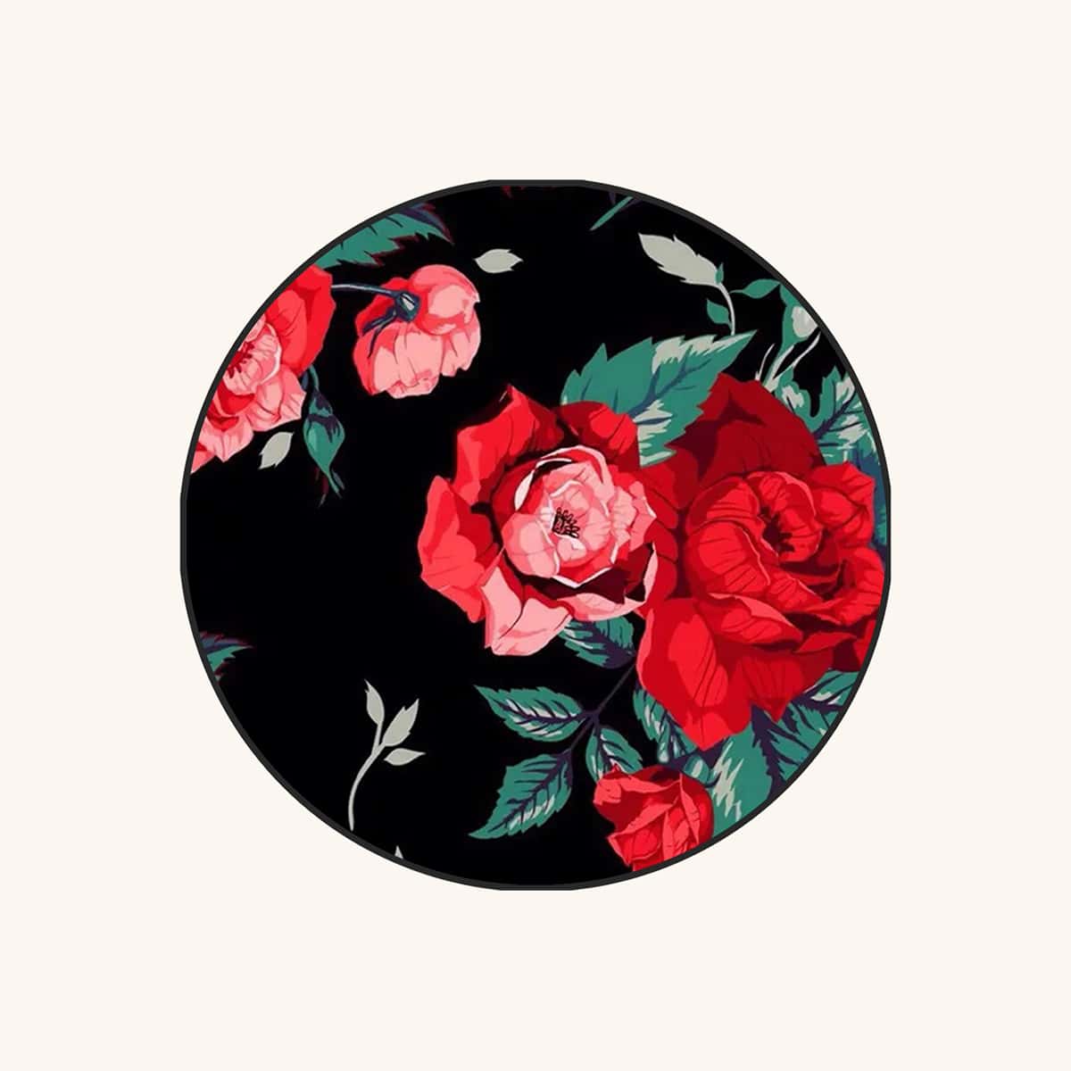 

1pc Flower Print Collapsible Phone Finger Holder, Red
