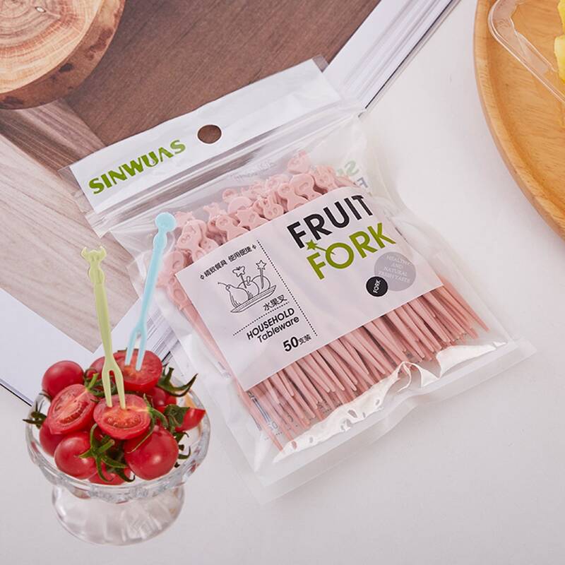 

50pcs Random Color Disposable Fork, Multicolor