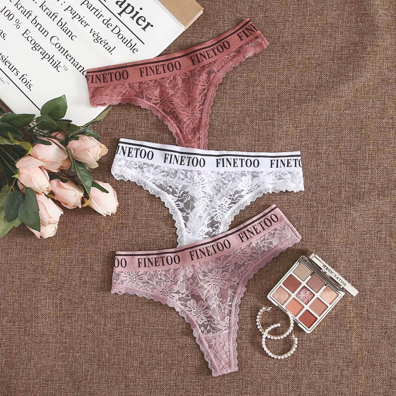 

3pack Letter Tape Thong Set, Multicolor