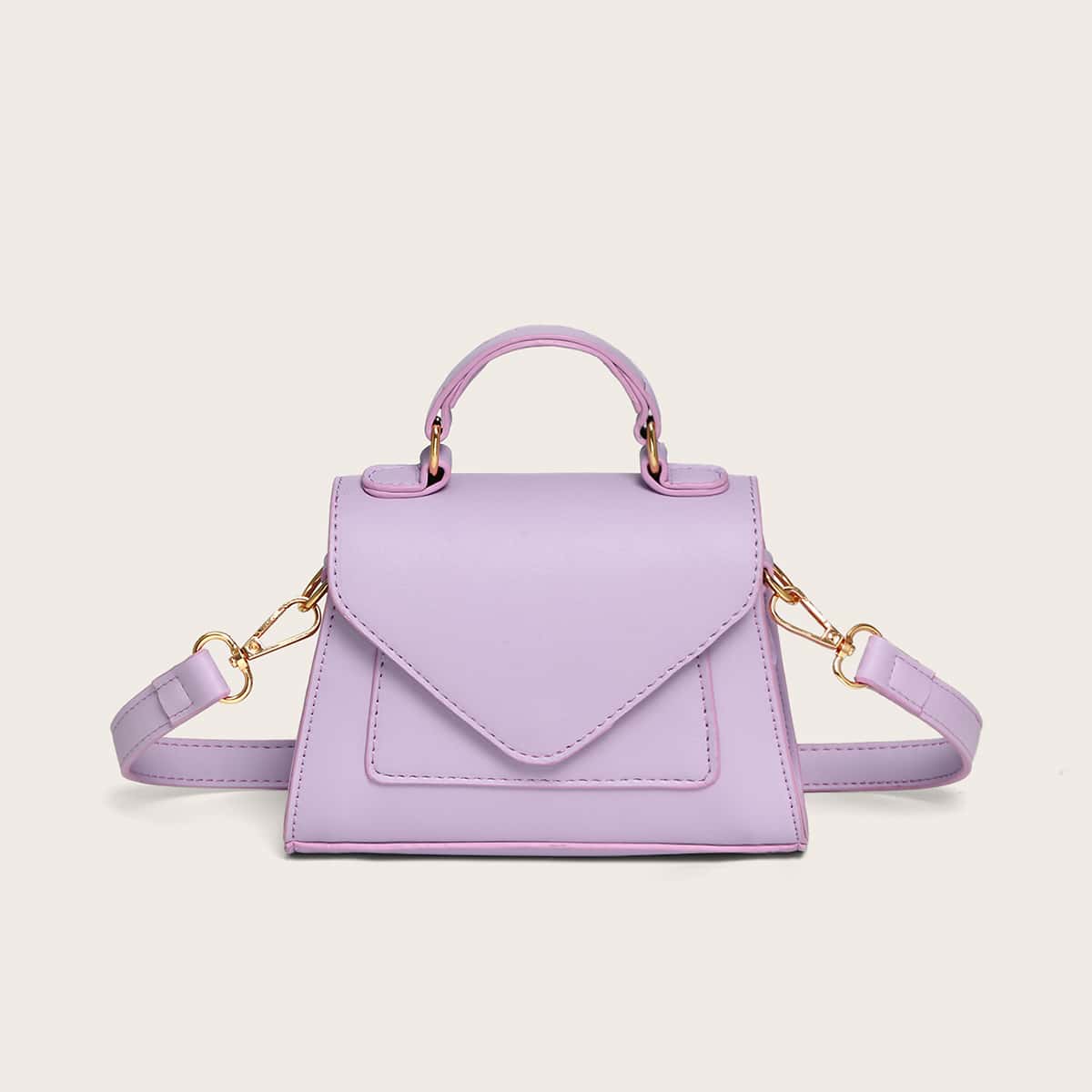 

Minimalist Flap Satchel Bag, Purple