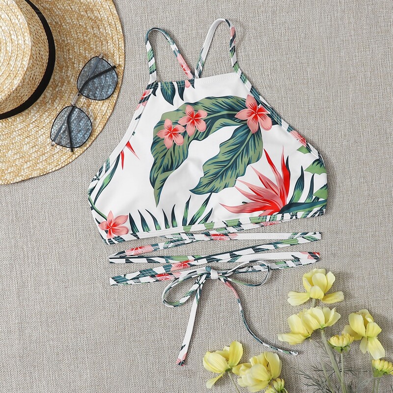 

Floral & Tropical Bikini Top, Multicolor