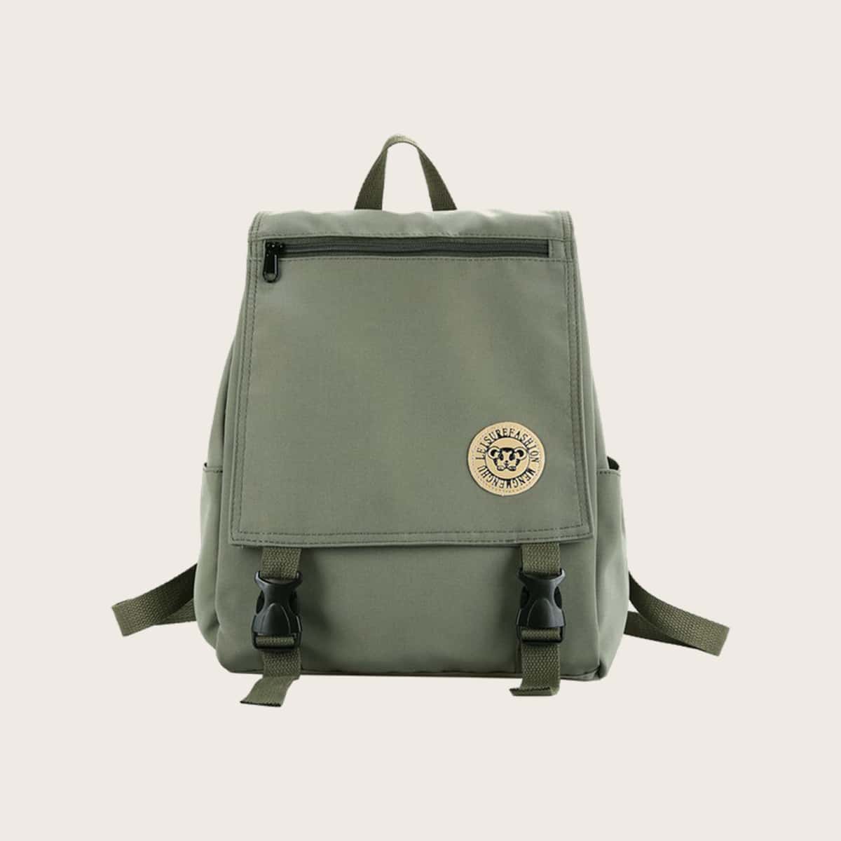 

Flat Top Release-Buckle Backpack, Green
