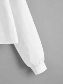 Muchica 落肩抽繩細節蝴蝶圖案連帽衫 - 白色 - 查看 3