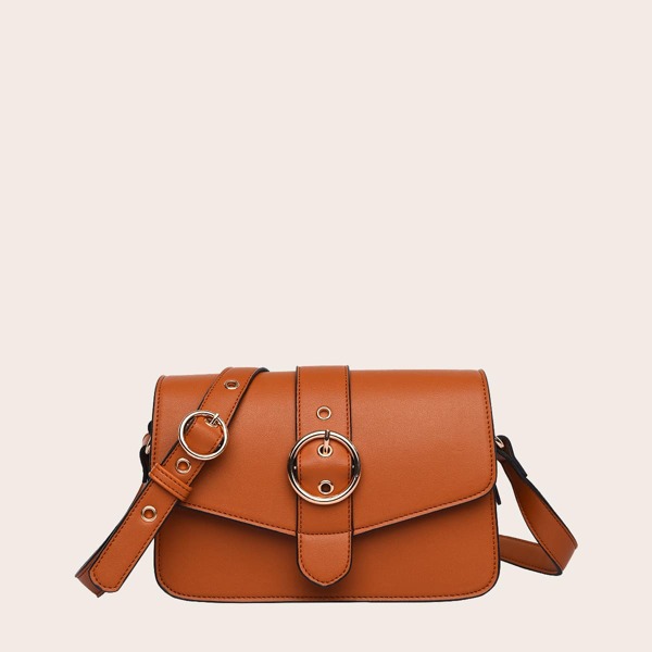 

Minimalist Buckle Crossbody Bag, Brown