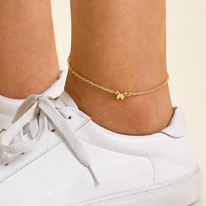 

Butterfly Charm Anklet, Gold