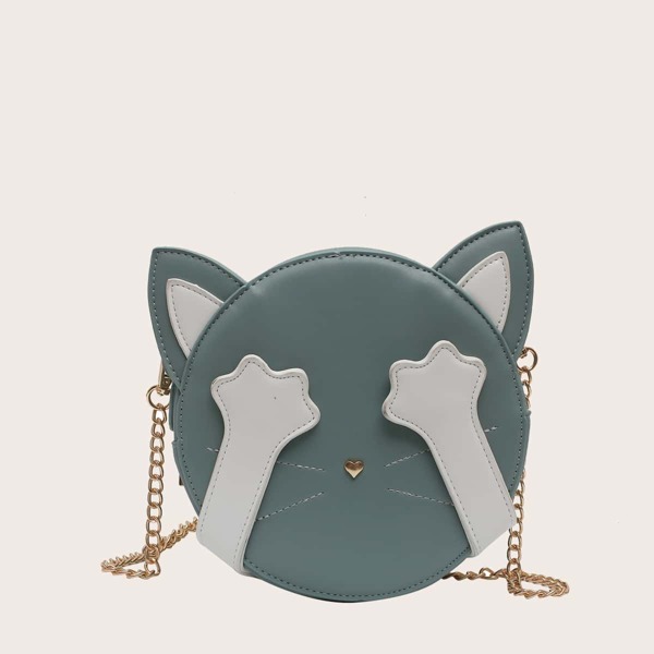 

Cartoon Design Chain Box Bag, Green