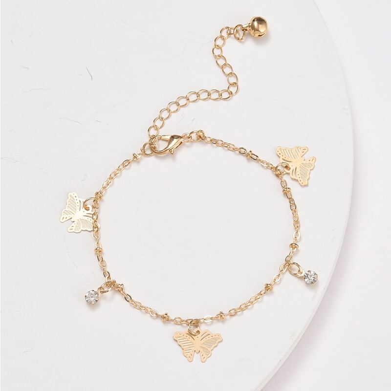 

Butterfly Charm Anklet, Gold