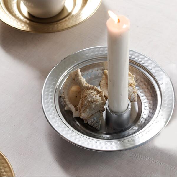

1pc Iron Candle Holder, Gold