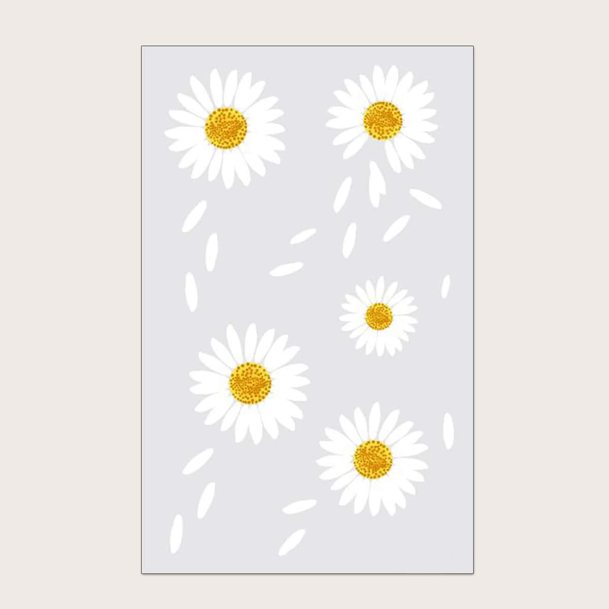 

1sheet Daisy Pattern Tattoo Sticker, Multicolor