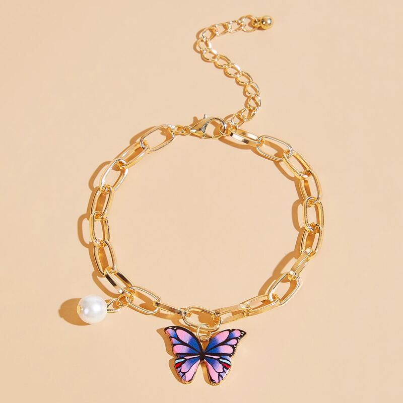 

Butterfly Chunky Chain Bracelet, Gold