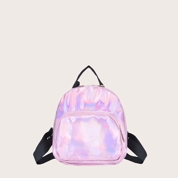 

Holographic Pocket Front Backpack, Pink