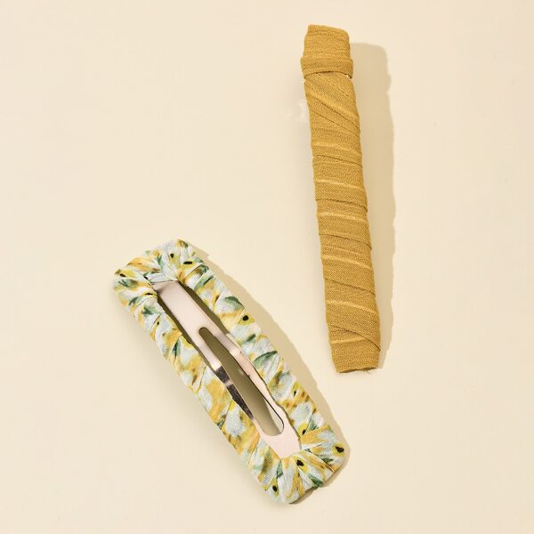 

2pcs Geometric Design Hair Clip, Multicolor