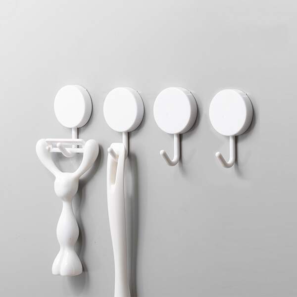 

6pcs Solid Wall Hook, White
