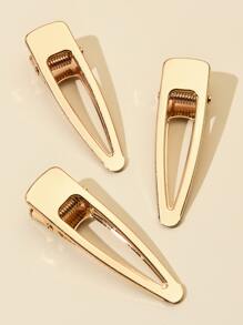 3入組水滴形造型髮夾 - 金色 - 查看 2