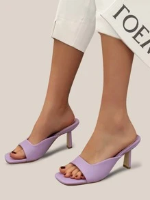 Sandalias minimalistas de tacón de aguja para mujer, sandalias de tacón de verano a la moda - Morado - Ver 5