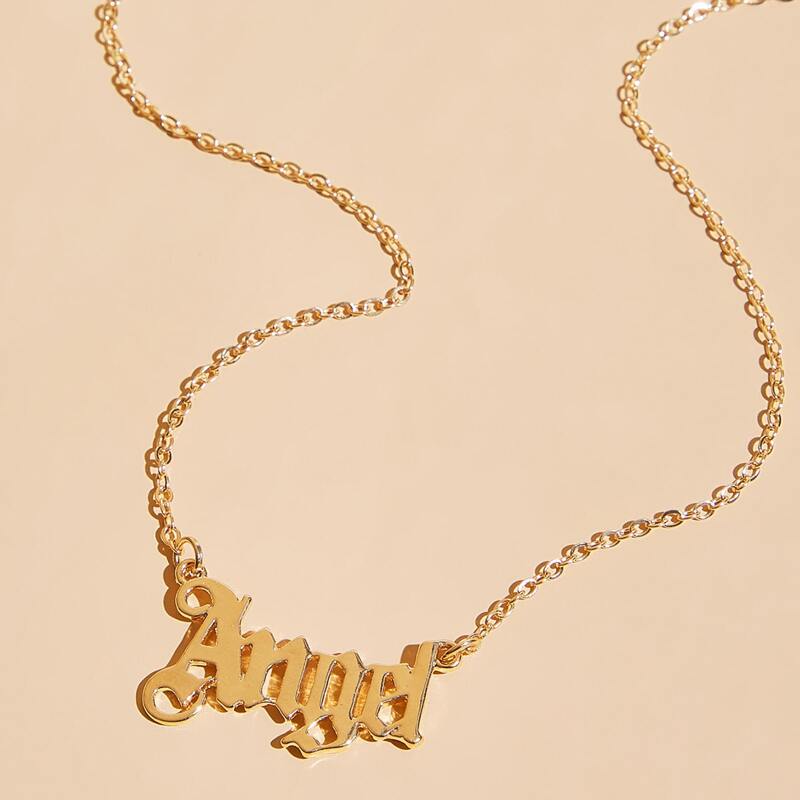 

Letter Charm Chain Necklace, Gold