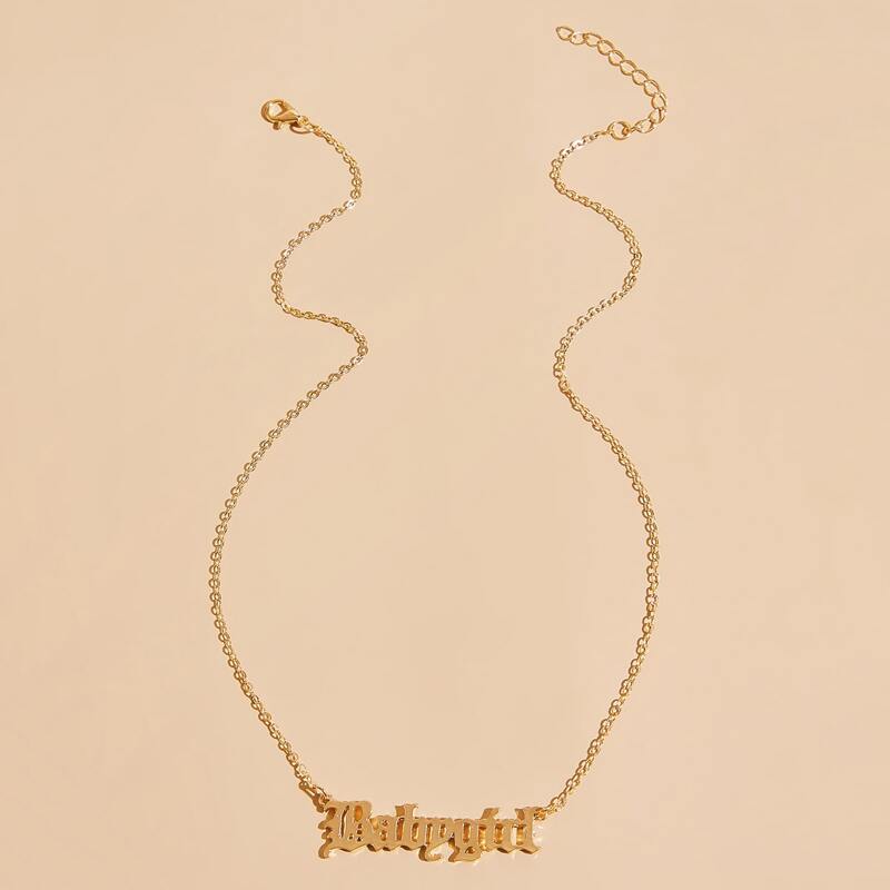 

Letter Charm Chain Necklace, Gold