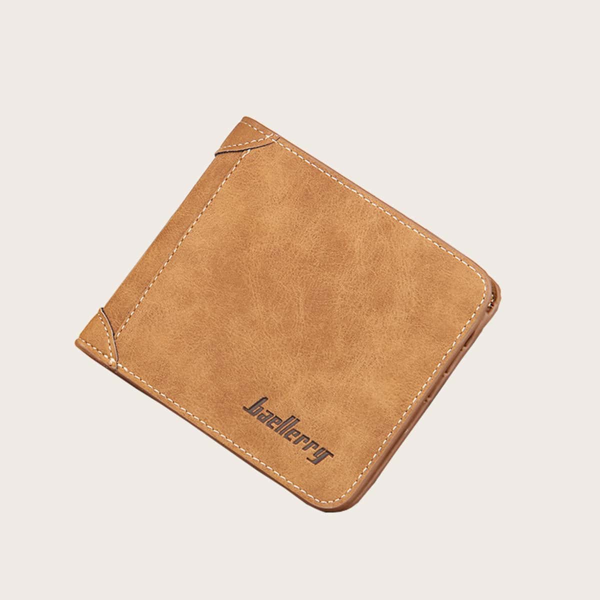 

Guys Stitch Trim Letter Graphic Purse, Coffee brown