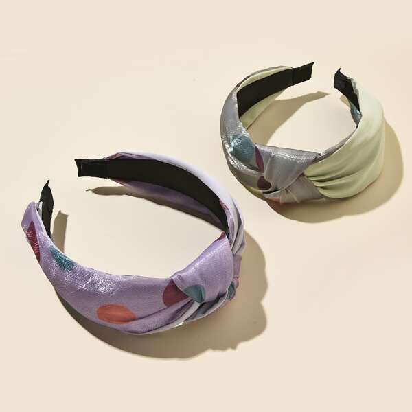 

2pcs Cross Knot Hair Hoop, Multicolor