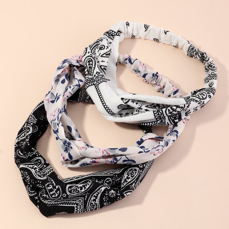 

3pcs Paisley Pattern Headband, Multicolor
