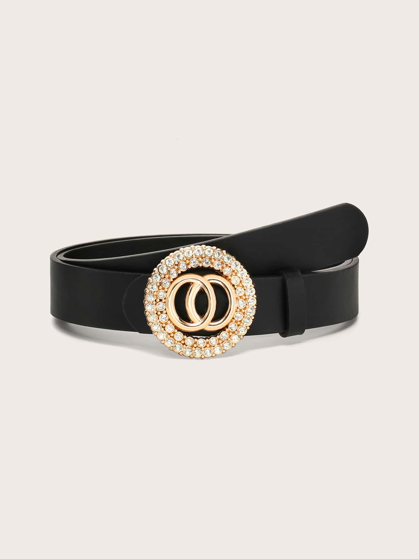 Six Round Metal Rhinestone Belt Buckles for 2 belt