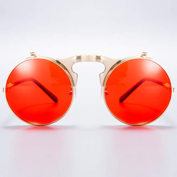

Round Frame Sunglasses, Red