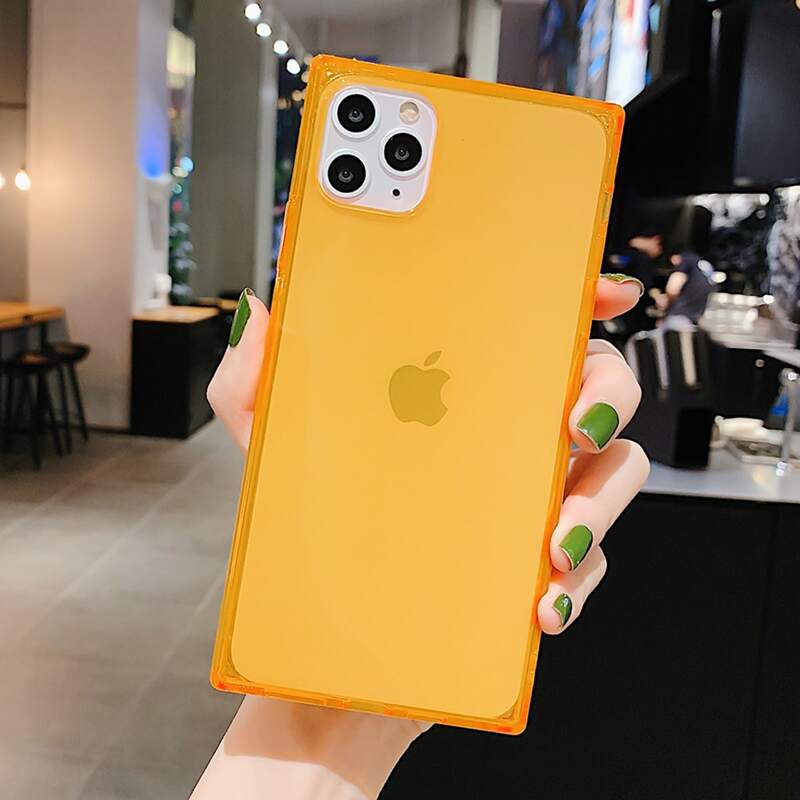 

Square Clear iPhone Case, Orange