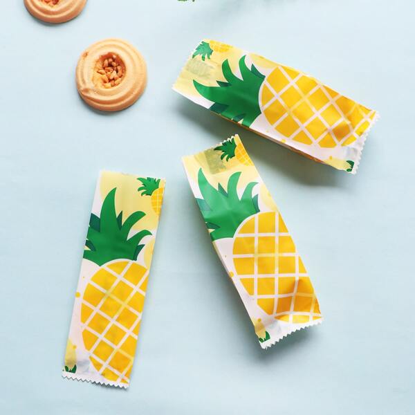 

50pcs Pineapple Print Packaging Bag, Multicolor