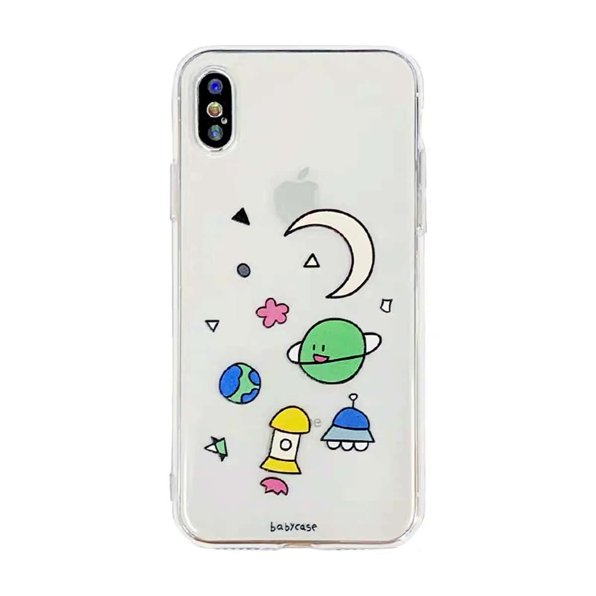 

Cartoon Galaxy Clear iPhone Case, Multicolor