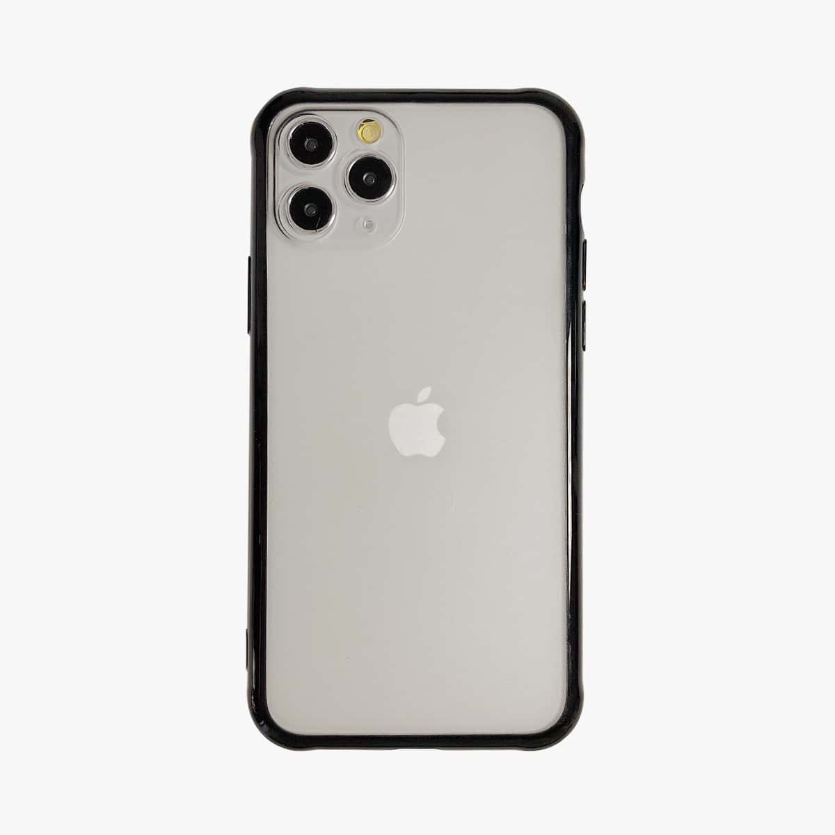 

1pc Contrast Frame Clear iPhone Case, Black clear