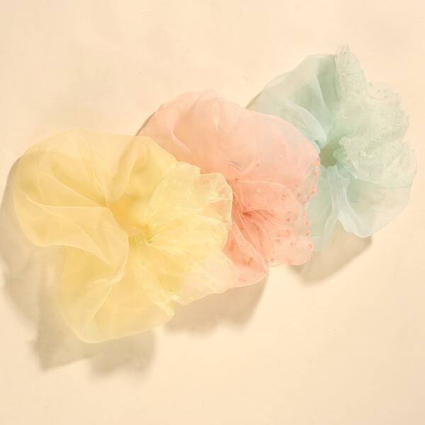 

3pcs Simple Solid Scrunchie, Multicolor