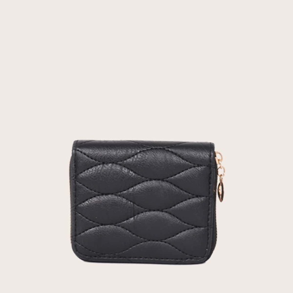 

Quilted Zip Around Purse, Black